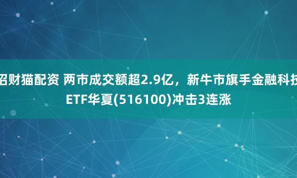 招财猫配资 两市成交额超2.9亿，新牛市旗手金融科技ETF华夏(516100)冲击3连涨
